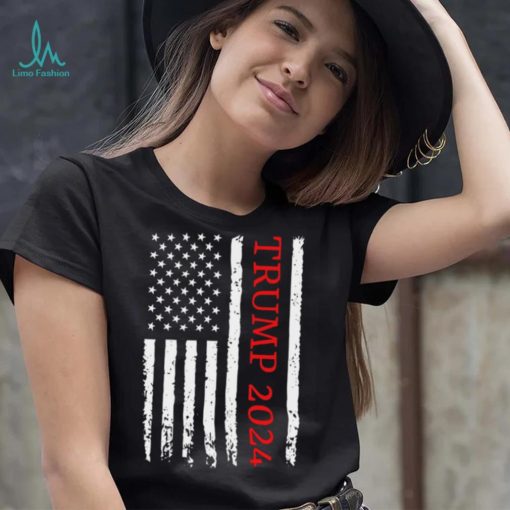 Trump 2024 T shirt, Trump 2024 Vintage American Flag, Trump Supporter T shirt