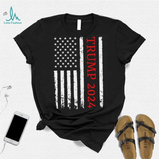 Trump 2024 T shirt, Trump 2024 Vintage American Flag, Trump Supporter T shirt