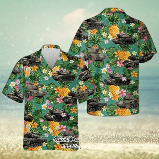 U.S. Army M60A1 Tank Pineapple Hawaiian Shirt