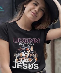 UConn Huskies In My Veins Jesus In My Heart T Shirt