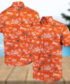 Uf Hawaiian Shirt Orange Beach Tropical Leaves Florida Gators Gift