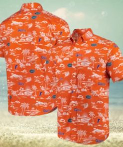 Uf Hawaiian Shirt Orange Beach Tropical Leaves Florida Gators Gift