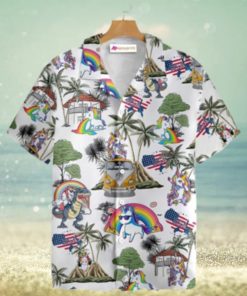 Unicorn American Flag Hawaiian Shirt