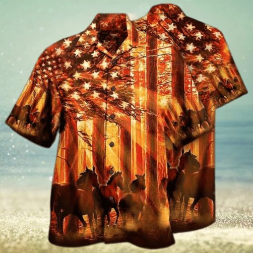 Unisex Beach Shirt Awesome Horse American Born To Ride Hawaiian Shirts