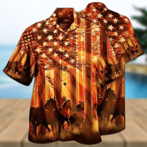 Unisex Beach Shirt Awesome Horse American Born To Ride Hawaiian Shirts