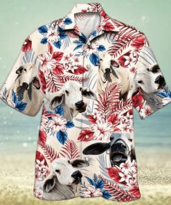 Unisex Brahman In American Flag Patterns Hawaiian Shirts