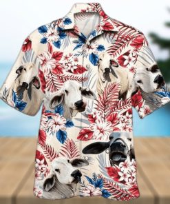 Unisex Brahman In American Flag Patterns Hawaiian Shirts