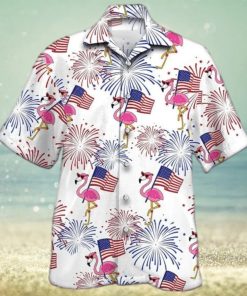 Unisex Flamingo Hawaiian Shirts For Independence Day