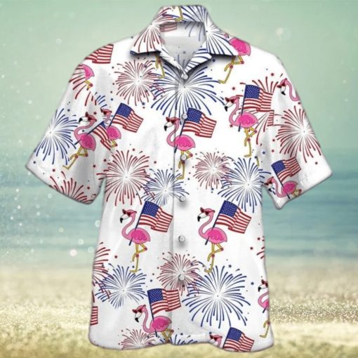 Unisex Flamingo Hawaiian Shirts For Independence Day