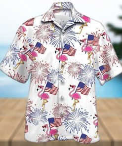 Unisex Flamingo Hawaiian Shirts For Independence Day