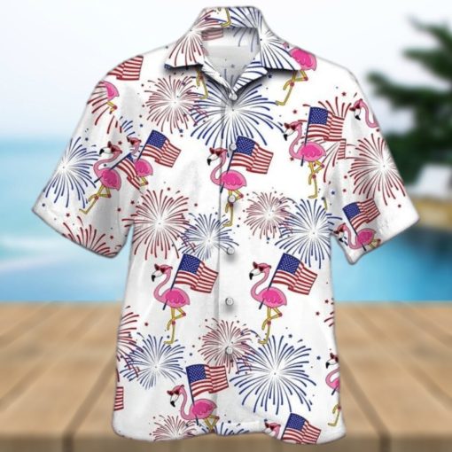 Unisex Flamingo Hawaiian Shirts For Independence Day