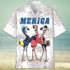 Unisex Brahman In American Flag Patterns Hawaiian Shirts