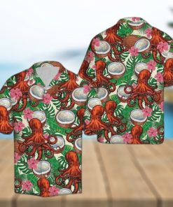 Unisex Octopus Tropical Coconut Hawaiian Shirt For Men