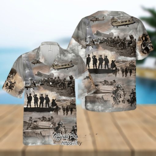 United States Army Collage Hawaiian Shirt