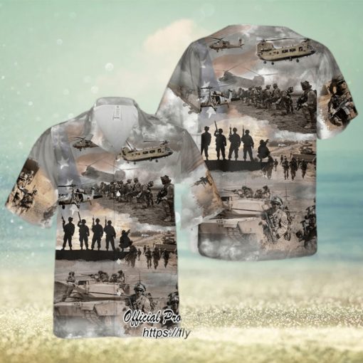 United States Army Collage Hawaiian Shirt