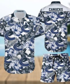 Vancouver Canucks Hawaiian Shorts and Shirt Summer Beach Shirt Full Over Print