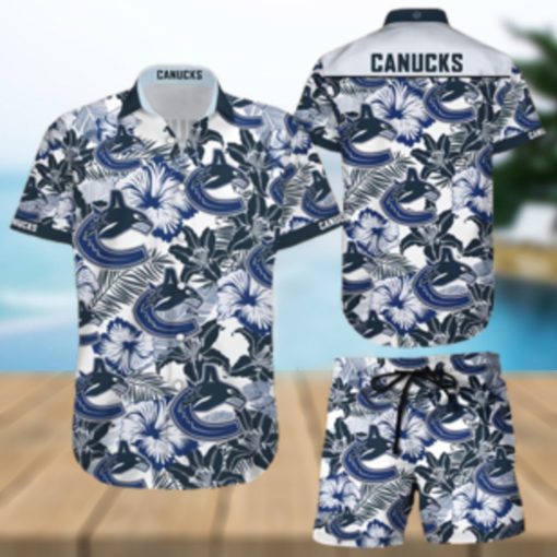 Vancouver Canucks Hawaiian Shorts and Shirt Summer Beach Shirt Full Over Print