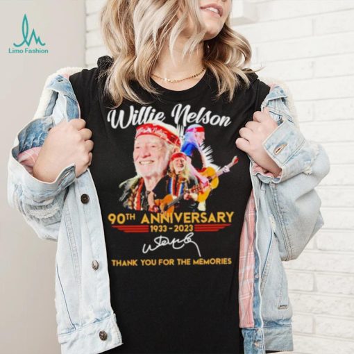 Willie Nelson 90Th Anniversary 1933 2023 thank you for the memories signature shirt