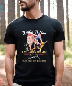 Willie Nelson 90th anniversary 1933 2023 thank you for the memories signature t shirt