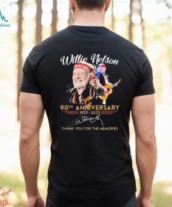 Willie Nelson 90th anniversary 1933 2023 thank you for the memories signature t shirt