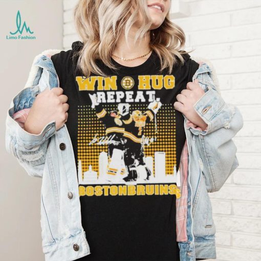 Win Huf Repeat Boston Bruins City Skyline Signatures Shirt