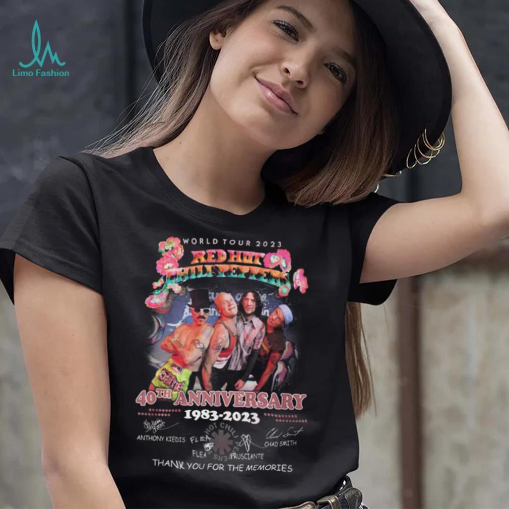 World Tour 2023 Red Hot Chili Peppers 40th Anniversary 1983 – 2023 Thank You For The Memories T Shirt World Tour 2023 Red Hot Chili Peppers 40th Anniversary 1983 – 2023 Thank You For The Memories T Shirt