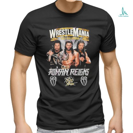 WrestleMania Goes Hollywood Roman Reigns Signature T Shirt