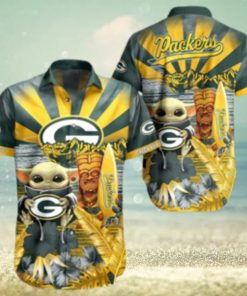 Yoda Green Bay Packers Nfl Hawaiian Full 3d Shirt 1