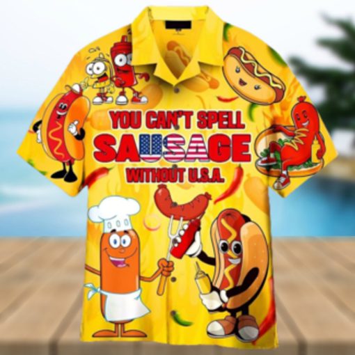 You Cant Spell Sausage Without Usa Happy 4th Of July Hawaiian Shirt For Men Women