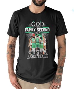 god first family second then boston celtics 2023 season signatures shirt Tee Shirt