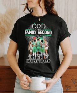 god first family second then boston celtics 2023 season signatures shirt Tee Shirt