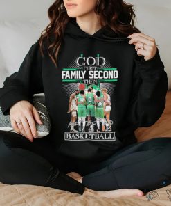 god first family second then boston celtics 2023 season signatures shirt Tee Shirt