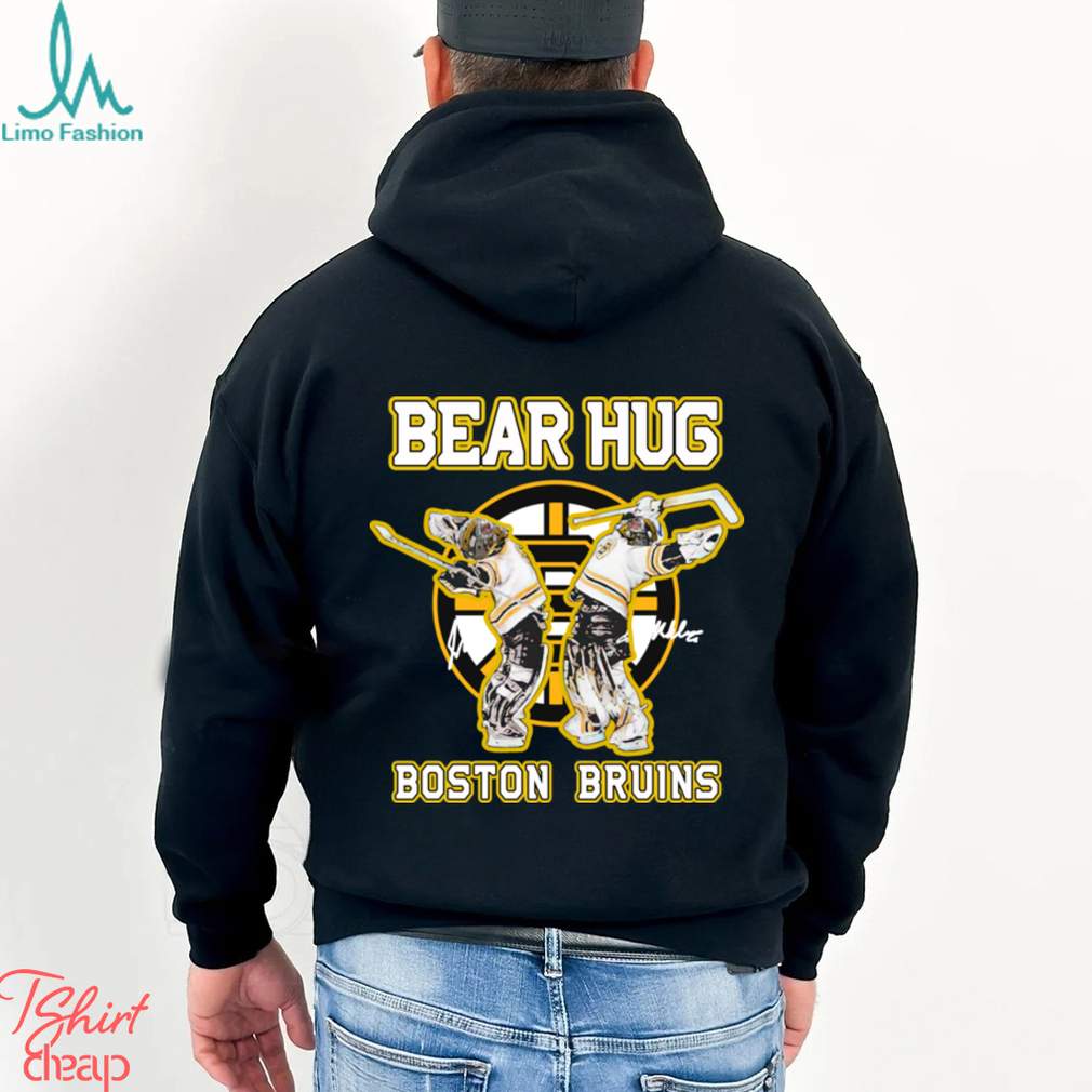 Jeremy Swayman, Linus Ullmark Bear Hug Boston Bruins Signatures Shirt -  Limotees