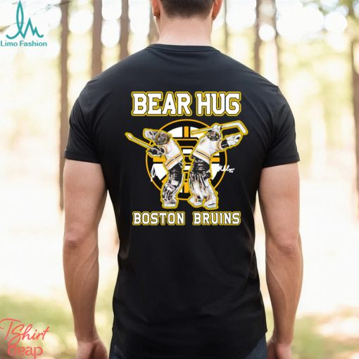 jeremy swayman linus ullmark bear hug boston bruins signatures shirt T Shirt