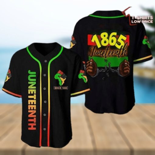 1865 Juneteenth Black Pride Baseball Jersey