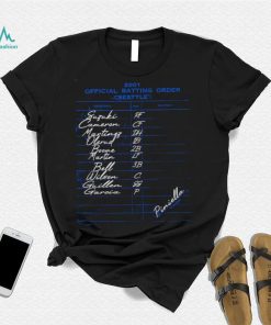 2001 Official Batting Order Seattle Lineup Piniella manager shirt