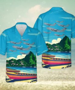 436th Airlift Wing C 17 Globemaster Iii Button Up Hawaiian Shirt