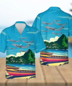 436th Airlift Wing C 17 Globemaster Iii Button Up Hawaiian Shirt