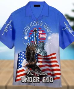 4th Of July One Nation Under God Independence Day 3D Funny Hawaiian Shirt