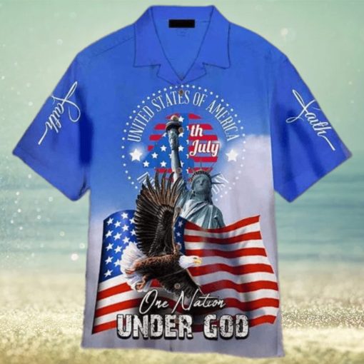 4th Of July One Nation Under God Independence Day 3D Funny Hawaiian Shirt