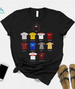 A.C. Milan FC uniform S. Rossi M. Tassotti A. Costacurta F. Baresi P. Maldini art shirt