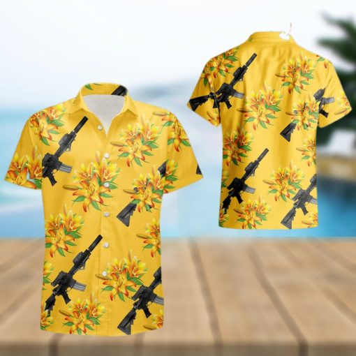 Aloha Guns Yellow Flower Summer Hawaiian Shirt For Men And Women