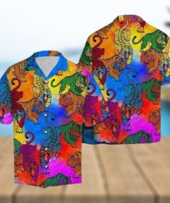 Amazing Tiger Colourful Aloha 3D Hawaiian Shirt For Men And Women