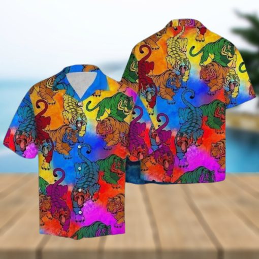 Amazing Tiger Colourful Aloha 3D Hawaiian Shirt For Men And Women