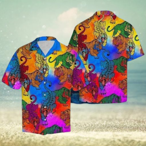 Amazing Tiger Colourful Aloha 3D Hawaiian Shirt For Men And Women