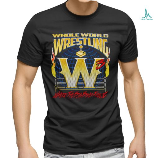 Andrew Everett whole World Wrestling where the big boys Frolic logo shirt