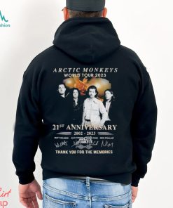 Arctic Monkeys World Tour 2023 21st Anniversary 2002 – 2023 Thank You For The Memories T Shirt