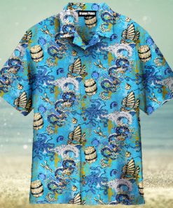 Asian Dragon, Octopus And Sea Voyages Aloha Hawaiian Shirt