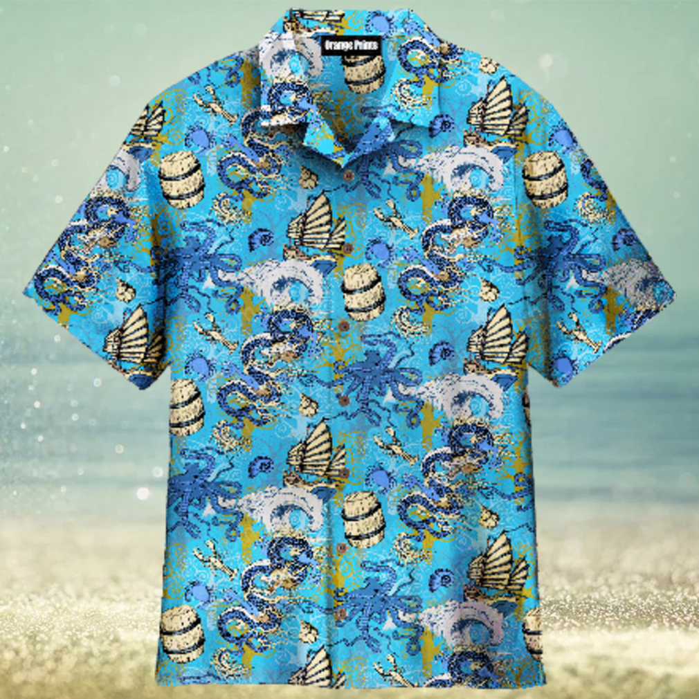Asian Dragon, Octopus And Sea Voyages Aloha Hawaiian Shirt Asian Dragon, Octopus And Sea Voyages Aloha Hawaiian Shirt