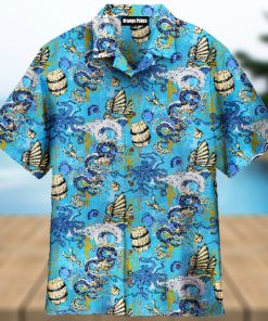 Asian Dragon, Octopus And Sea Voyages Aloha Hawaiian Shirt